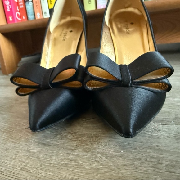 Satin Kate Spade Black Bow Heels - Picture 4 of 13